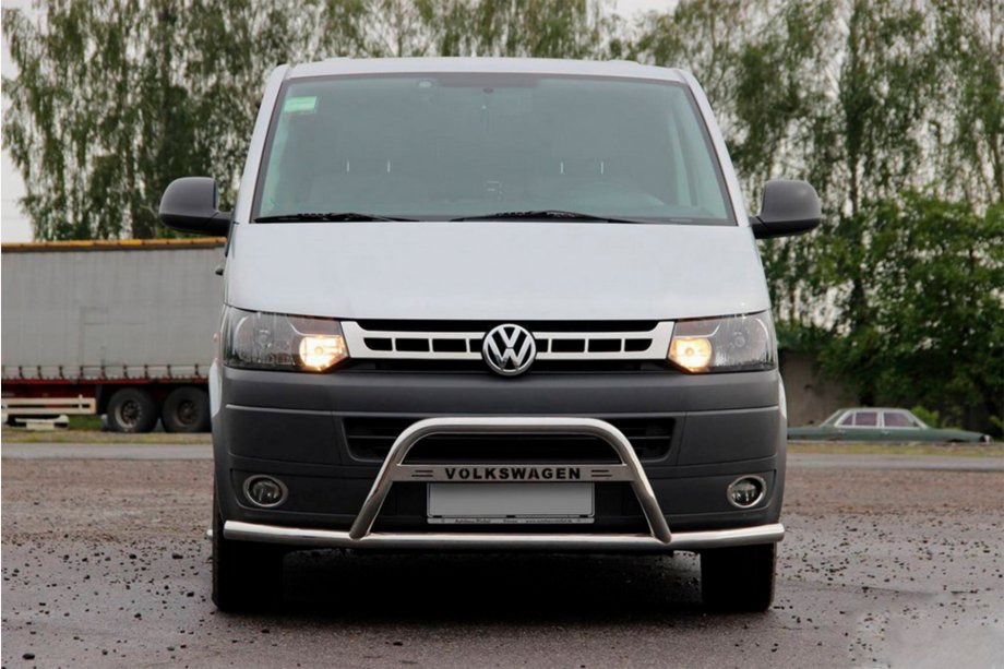 Volkswagen T5 2010-2015 гг. Кенгурятник WT007ST (нержавейка) Image