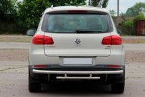 Volkswagen Tiguan 2007-2016 гг. Задняя защита AK002-2 (нерж. сталь) фото 3