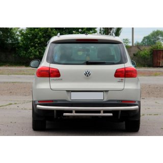 Задняя защита AK002-2 (нерж. сталь) Volkswagen Tiguan 2007-2016 гг. фото 3