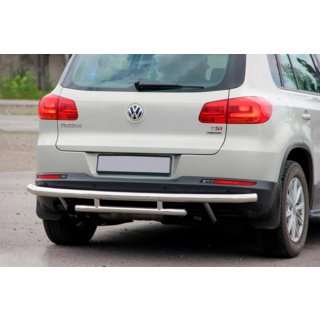Задняя защита AK002-2 (нерж. сталь) Volkswagen Tiguan 2007-2016 гг. фото 2