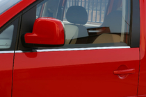 Volkswagen Caddy 2010-2015 гг. Нижние молдинги окон нержавейка Передние, Carmos - Турецкая сталь фото 2