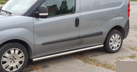 Fiat Doblo II 2010-2022 гг. Боковые трубы (2 шт., нержавейка) 60мм, Макси база фото 4
