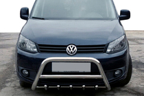 Volkswagen Caddy 2010-2015 гг. Защита переднего бампера WT003 (60 мм, нержавейка) 50мм фото 1