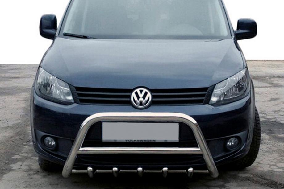 Volkswagen Caddy 2010-2015 гг. Защита переднего бампера WT003 (60 мм, нержавейка) 50мм Image