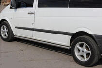 Mercedes Vito W639 2004-2014 гг. Боковые трубы BB001 (2 шт., нержавейка) d60, Длинная база (L3) фото 3