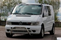 Mercedes Vito W638 1996-2003 гг. Защита переднего бампера WT022 (нержавейка) фото 3
