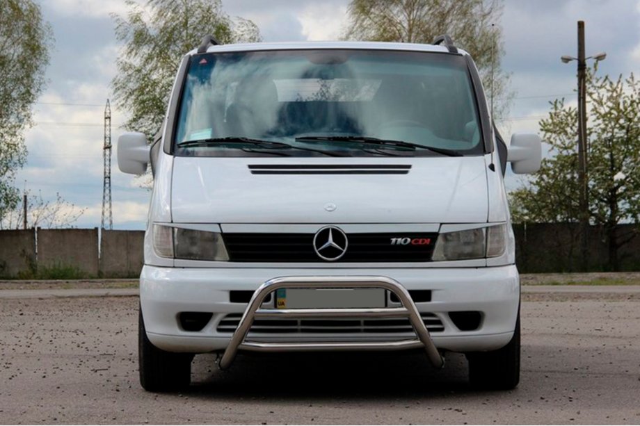 Mercedes Vito W638 1996-2003 гг. Защита переднего бампера WT022 (нержавейка) Image