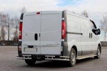 Opel Vivaro 2001–2015 гг. Задняя защита AK003-Plus-2 (нержавейка) фото 1