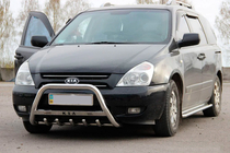 Kia Carnival 2002-2013 гг. Кенгурятник WT004 Нержавейка фото 2