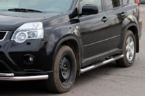 Nissan X-trail T31 2007-2014 гг. Боковые трубы BB002 (2 шт., нержавейка) фото 2