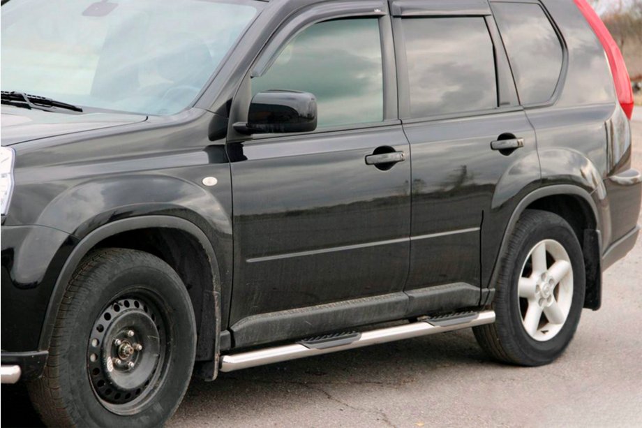 Nissan X-trail T31 2007-2014 гг. Боковые трубы BB002 (2 шт., нержавейка) Image