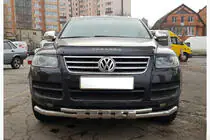 Volkswagen Touareg 2002–2010 гг. Передняя защита ST015 Нержавейка фото 4
