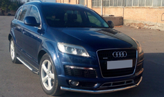 Audi Q7 2005-2015 гг. Передняя защита ST008 (нержавейка) d70 фото 2