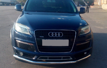 Audi Q7 2005-2015 гг. Передняя защита ST008 (нержавейка) d70 фото 1