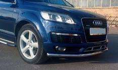 Audi Q7 2005-2015 гг. Передняя защита ST008 (нержавейка) d70 фото 3