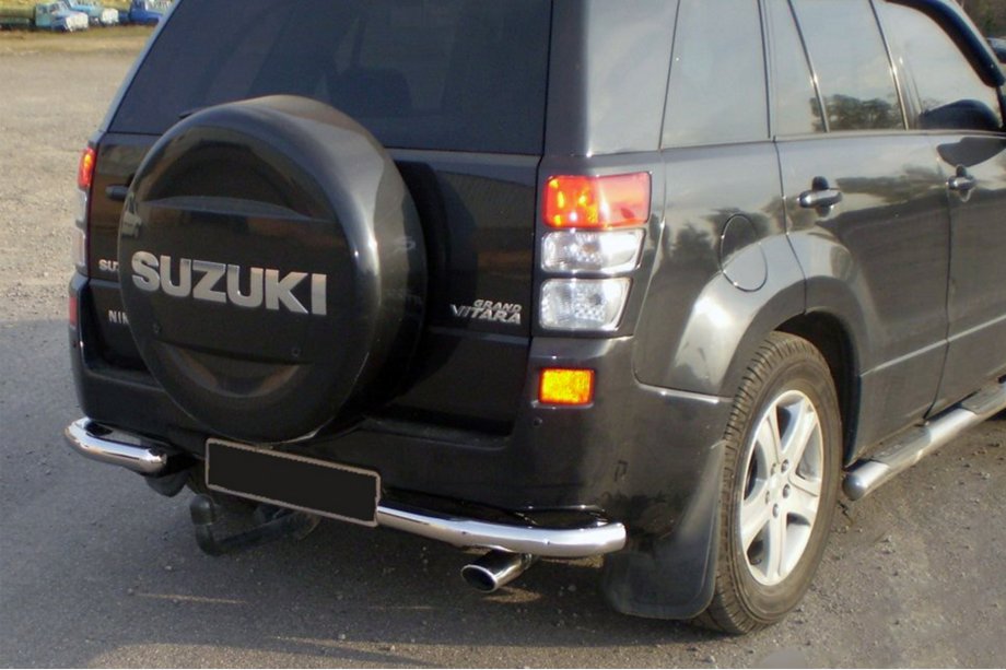 Suzuki Grand Vitara 2005-2017 гг. Задняя Защита AK003 (Нержавейка) Фото 2