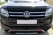 Volkswagen Amarok 2010-2022 гг. Накладки на передний бампер из нержавеющей стали (2 шт) фото 1