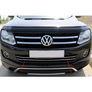 Накладки на передний бампер из нержавеющей стали (2 шт) Volkswagen Amarok 2010-2022 гг. фото 1