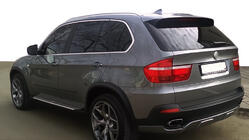 BMW X5 E70 2007-2013 гг. Накладка на задний бампер (2007-2010, грунтованная под покраску) фото 1