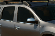 Renault Duster 2008–2017 гг. Накладки на Зеркала Вариант 1 (2 шт., Нержавейка) OmsaLine - Итальянская Нержавейка фото 1