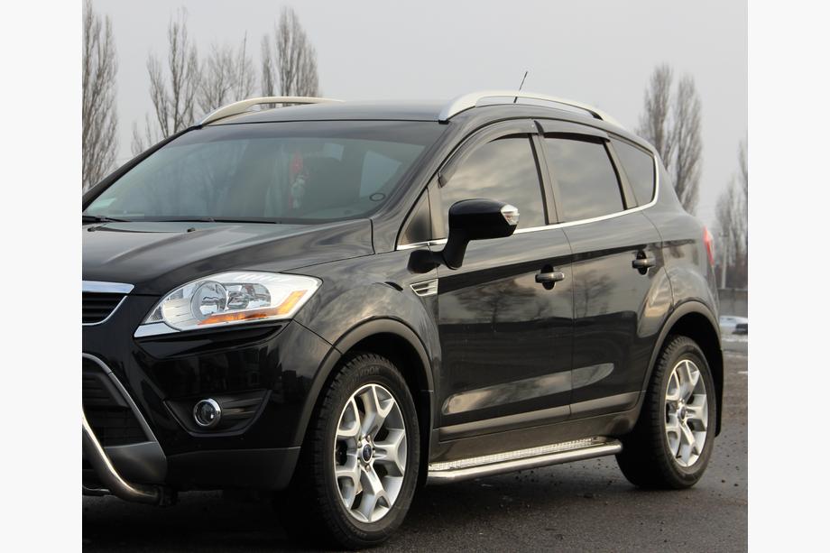 Ford Kuga 2008-2013 гг. Боковые Подножки Premium (2 шт., Нержавейка) Image