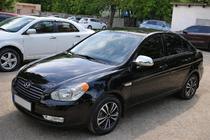 Hyundai Accent 2006-2010 гг. Накладки на Зеркала (2 шт., пластик) Carmos фото 1