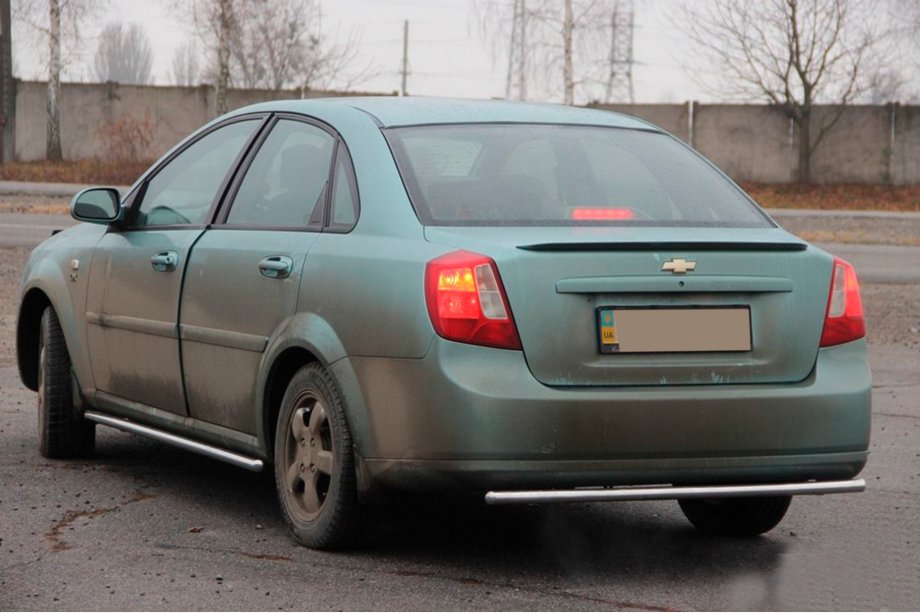 Chevrolet Lacetti 2003-2024 гг. Задняя Защита AK002 (42мм, Нержавейка) Фото 2