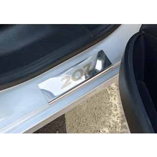 Накладки на пороги Carmos (4 шт, нержавейка) Peugeot 207 2006–2014 гг. фото 2