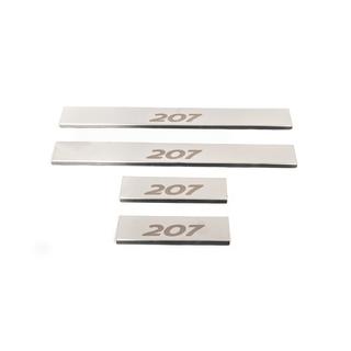 Накладки на пороги Carmos (4 шт, нержавейка) Peugeot 207 2006–2014 гг. фото 3