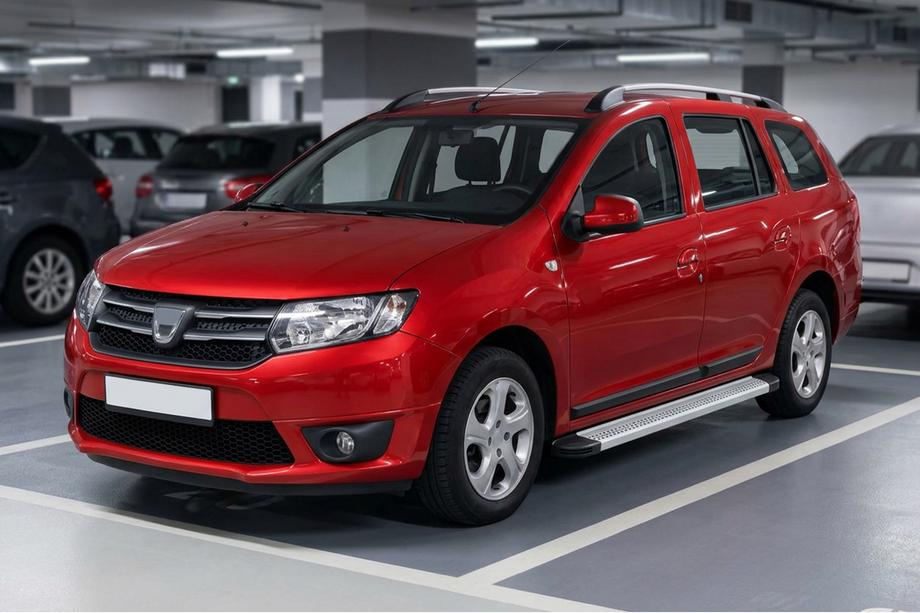 Dacia Logan MCV 2013-2020 гг. Боковые Подножки Maya V2 (2 шт., Алюминий) Image