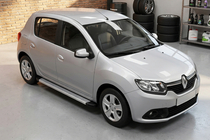 Dacia Sandero 2013-2020 гг. Боковые Подножки Maya V2 (2 шт., Алюминий) фото 1
