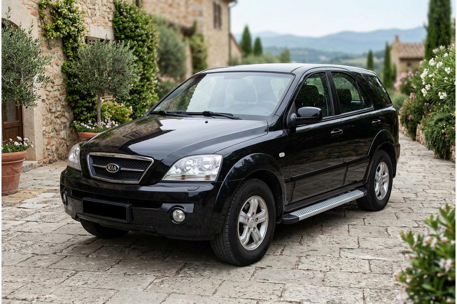 Kia Sorento I BL 2002-2009 гг. Боковые Подножки Maya V2 (2 шт., Алюминий) Image