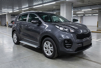 Kia Sportage 2015-2021 гг. Боковые Подножки Maya V2 (2 шт., Алюминий) фото 1