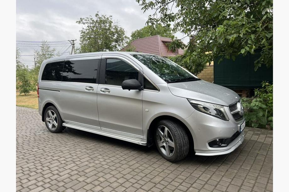 Mercedes Vito/V-class W447 2014- гг. Боковые Подножки Maya V2 (2 шт., Алюминий) Длинная (ExtraLong) Фото 3