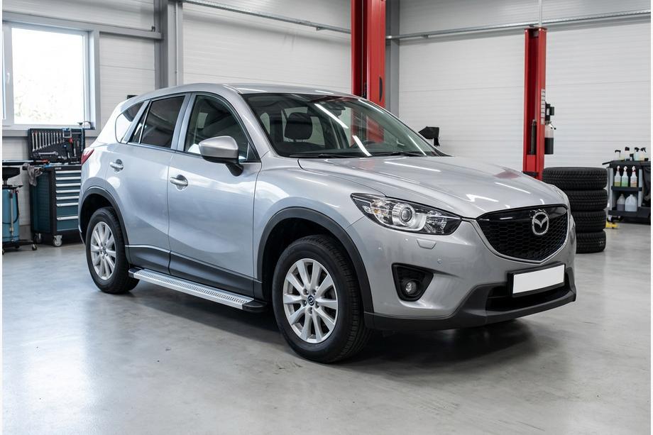 Mazda CX-5 2012-2017 гг. Боковые Подножки Maya V2 (2 шт., Алюминий) Image