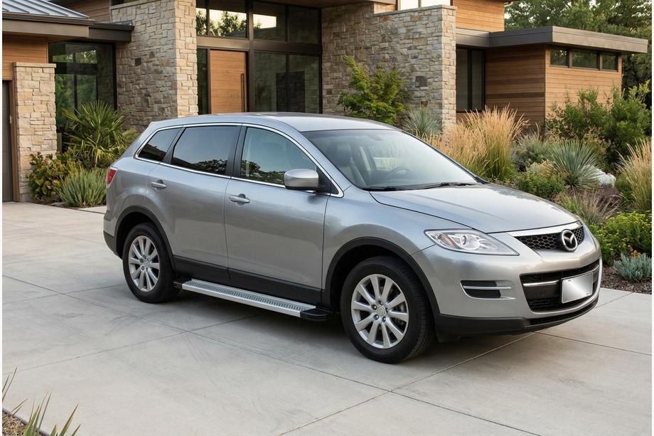Mazda CX-9 2007-2016 гг. Боковые Подножки Maya V2 (2 шт., Алюминий) Image