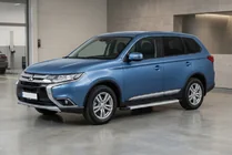 Mitsubishi Outlander 2012-2021 гг. Боковые Подножки Maya V2 (2 шт., Алюминий) фото 1