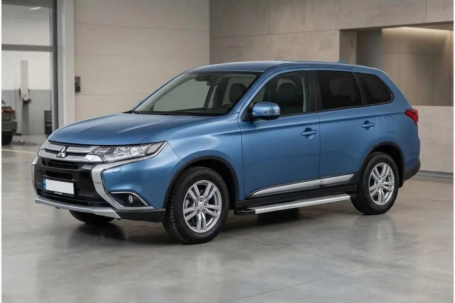 Mitsubishi Outlander 2012-2021 гг. Боковые Подножки Maya V2 (2 шт., Алюминий) Image