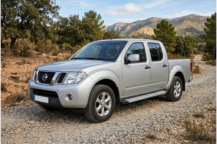 Nissan Navara 2006-2015 гг. Боковые Подножки Maya V2 (2 шт., Алюминий) Image