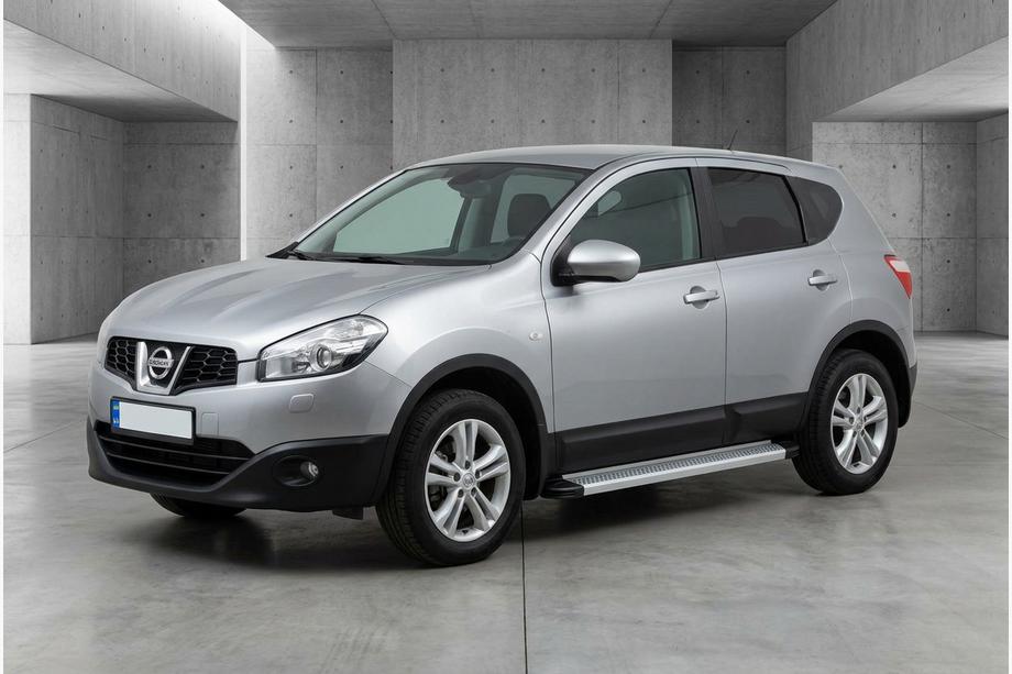 Nissan Qashqai 2010-2014 гг. Боковые Подножки Maya V2 (2 шт., Алюминий) Длинная База Image