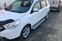 Renault Lodgy 2013-2022 гг. Боковые Подножки Maya V2 (2 шт., Алюминий) фото 1
