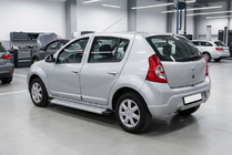 Renault Sandero 2007-2013 гг. Боковые Подножки Maya V2 (2 шт., Алюминий) фото 1