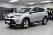 Toyota Rav 4 2013-2018 гг. Боковые Подножки Maya V2 (2 шт., Алюминий) фото 1