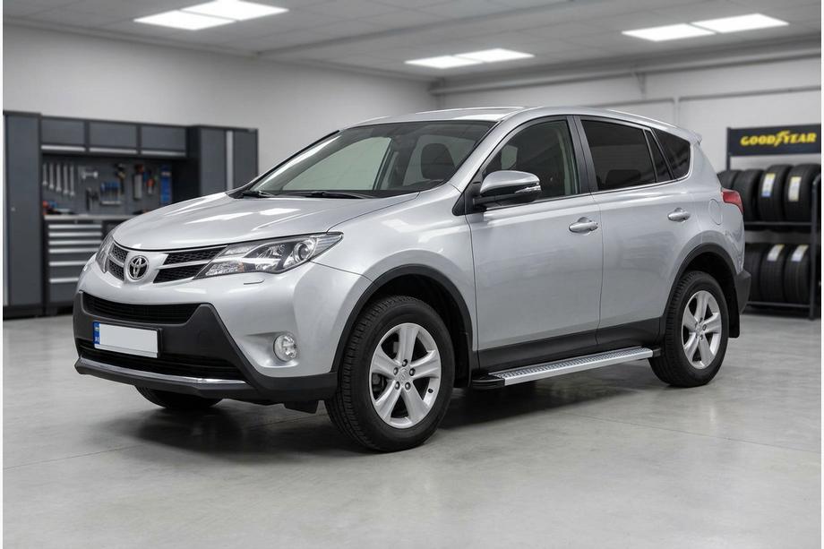 Toyota Rav 4 2013-2018 гг. Боковые Подножки Maya V2 (2 шт., Алюминий) Image