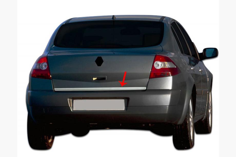 Renault Megane II 2004-2009 гг. Накладка на багажник нержавейка HB, OmsaLine - Итальянская Нержавейка Фото 5