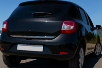 Renault Sandero 2013-2022 гг. Накладка на задний бампер нержавейка OmsaLine - Итальянская Нержавейка фото 1