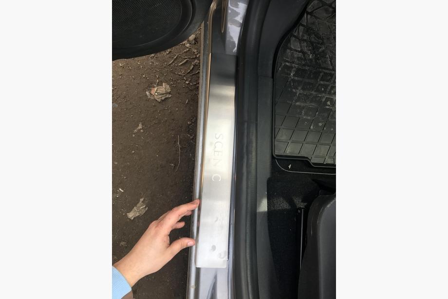 Renault Scenic/Grand 2009-2016 гг. Накладки на Пороги Nataniko (4 шт., Нержавейка) Стандарт - лента Lohmann, 0,5 мм Фото 3