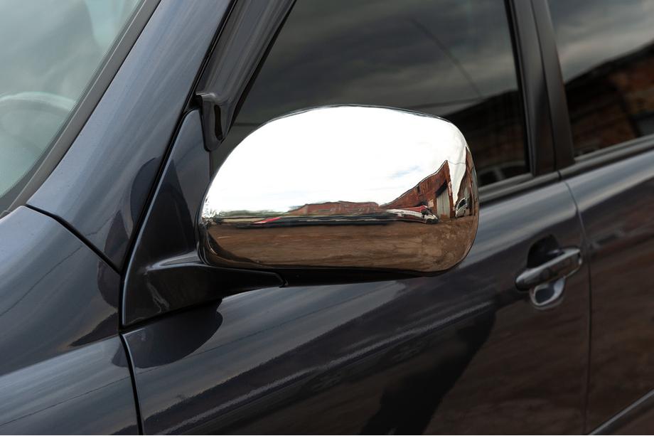 Toyota Land Cruiser Prado 120 2002-2009 гг. Накладки на Зеркала (2 шт., Нержавейка) OmsaLine - Итальянская Нержавейка Фото 5
