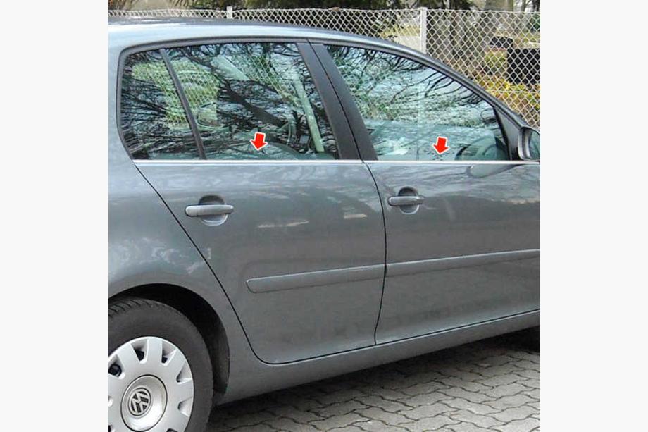 Volkswagen Golf 5 2003-2009 гг. Наружные молдинги стекол нержавейка (4 шт) Carmos - Турецкая Нержавеющая Сталь Image