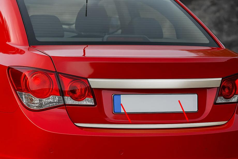 Chevrolet Cruze 2009–2015 гг. Накладка на задний бампер нержавейка Sedan, OmsaLine - Итальянская Нержавейка Фото 2